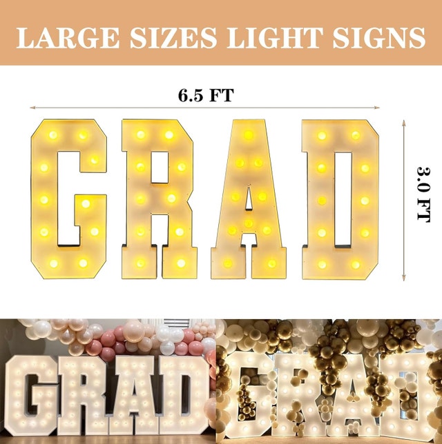 3FT Large White GRAD Marquee Light Up Letters - photo 2