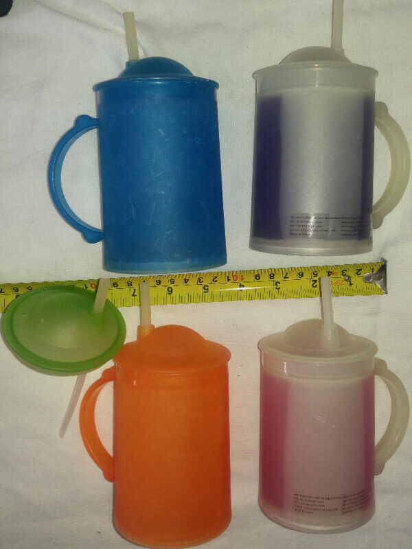 Kids Freezer Mugs with Silicone Straws - Set of 4