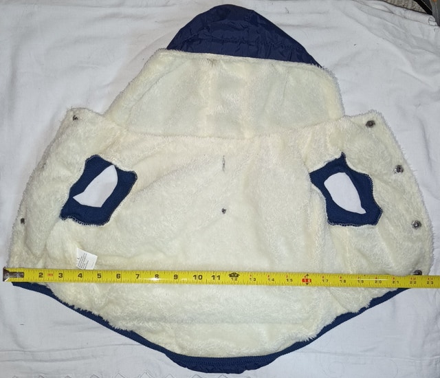 Large Blue Fleece Lined Dog Hoodie - Extra Warm Winter Coat - photo 4