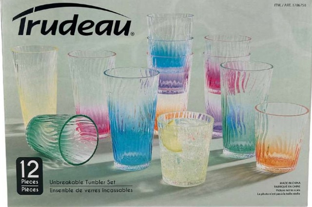 NEW TRUDEAU 15-Pieces Multicolor Plastic Unbreakable Tumbler