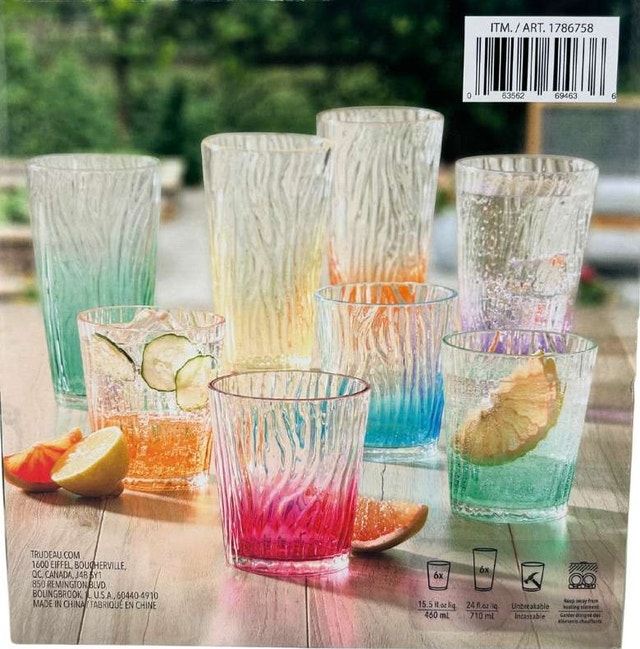 NEW TRUDEAU 15-Pieces Multicolor Plastic Unbreakable Tumbler - photo 3