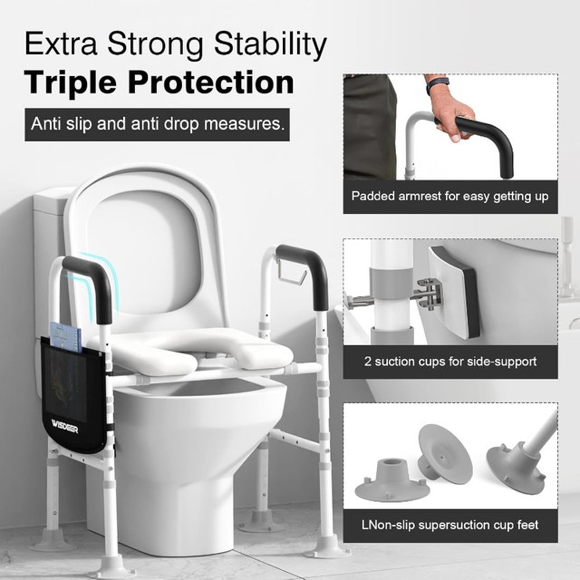 NEW Padded Raised Toilet Seat w/ Handles - Adjustable - photo 4