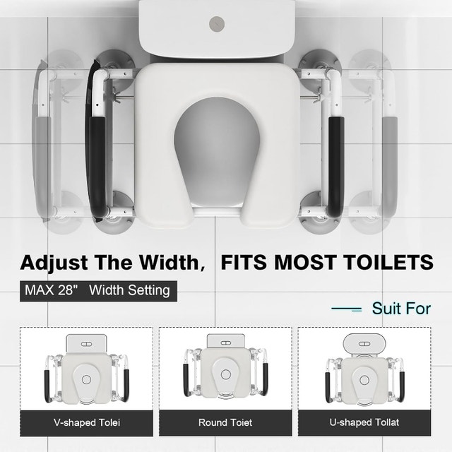 NEW Padded Raised Toilet Seat w/ Handles - Adjustable - photo 5