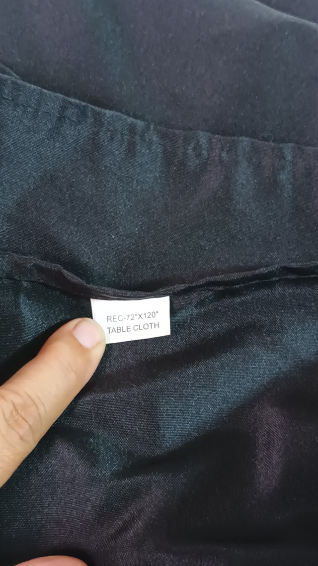 Black Satin Table Cover 72 x 120" Rectangle - photo 2