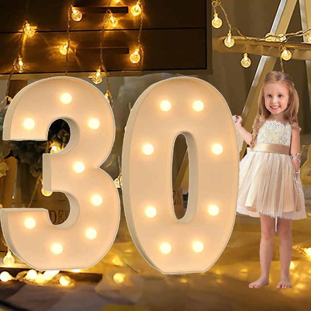 NEW 3' White LED Marquee Numbers 3 & 0 - photo 2