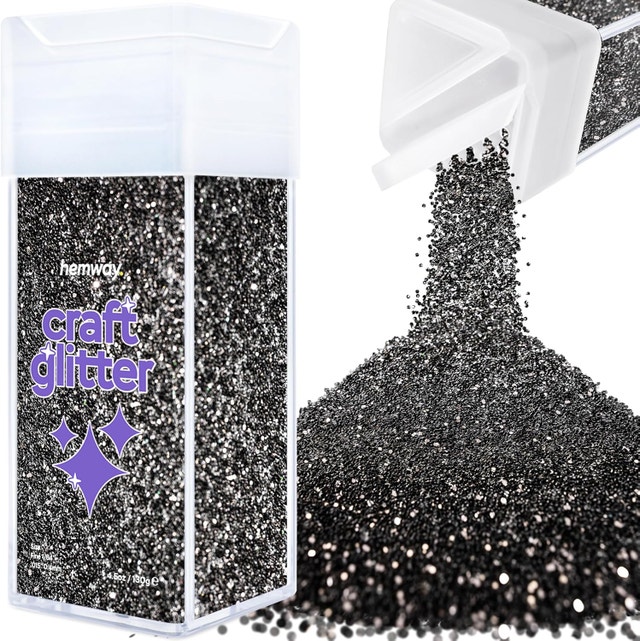 Hemway Craft Glitter Shaker - Black & Mother of Pearl