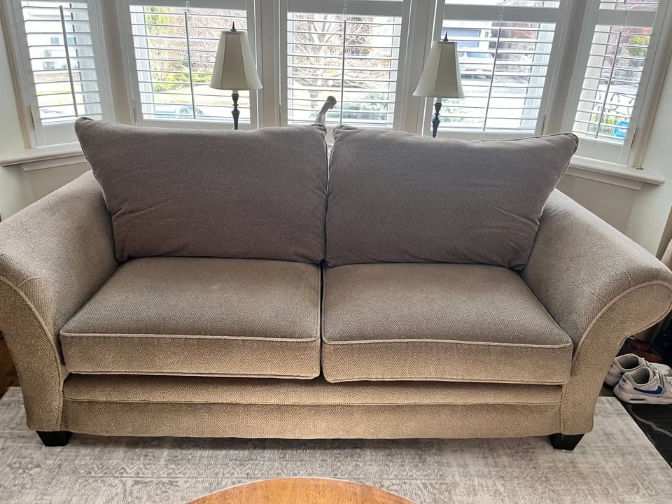 Elegant sage green chenille couch - photo 2