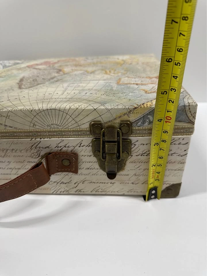Decorative Storage Suitcase Box World Map Travel Style - photo 3