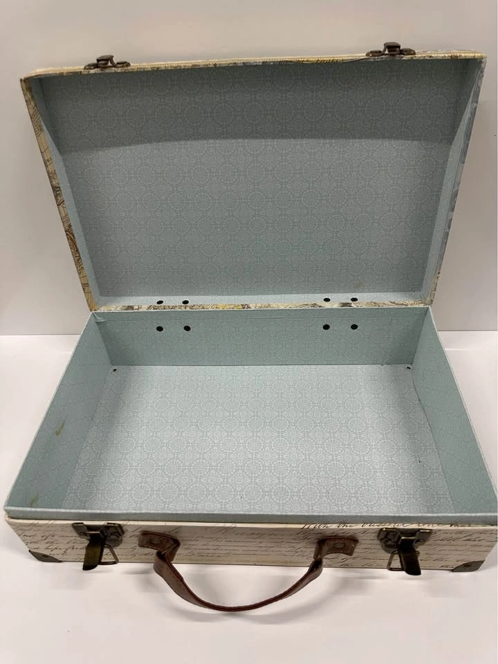 Decorative Storage Suitcase Box World Map Travel Style - photo 4