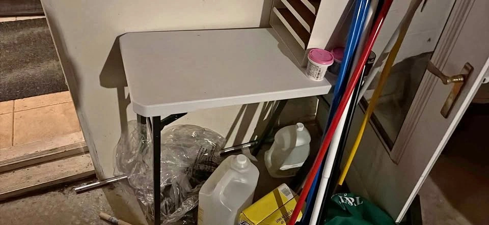 White Plastic Folding Utility Table