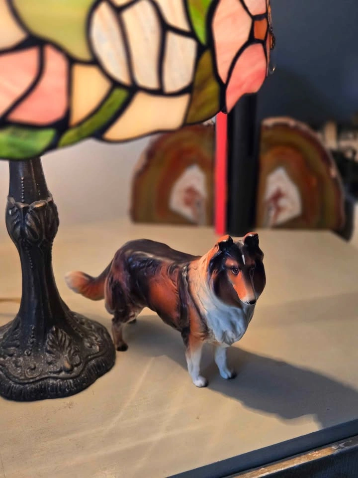 Beautiful vintage glass collie figure - photo 2