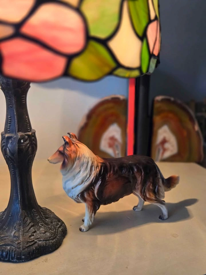 Beautiful vintage glass collie figure - photo 3