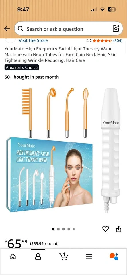 High frequency facial light therapy