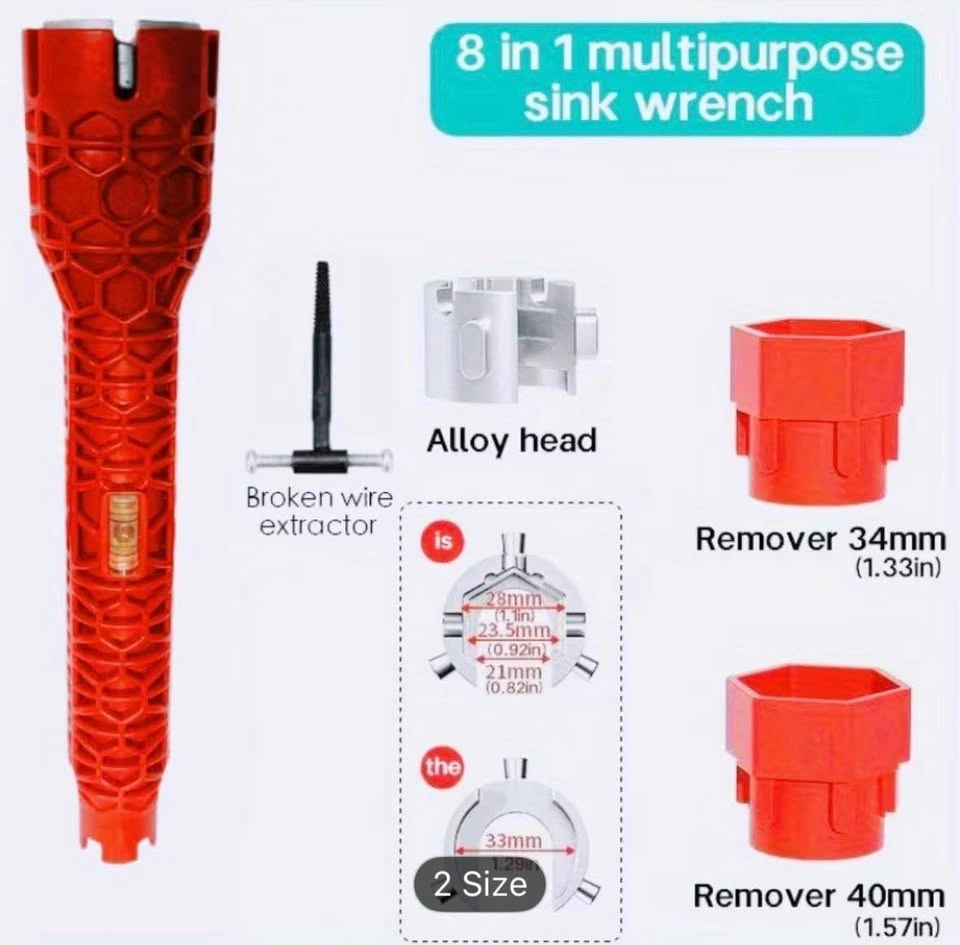 8-in-1 Multipurpose Sink Wrench - photo 3
