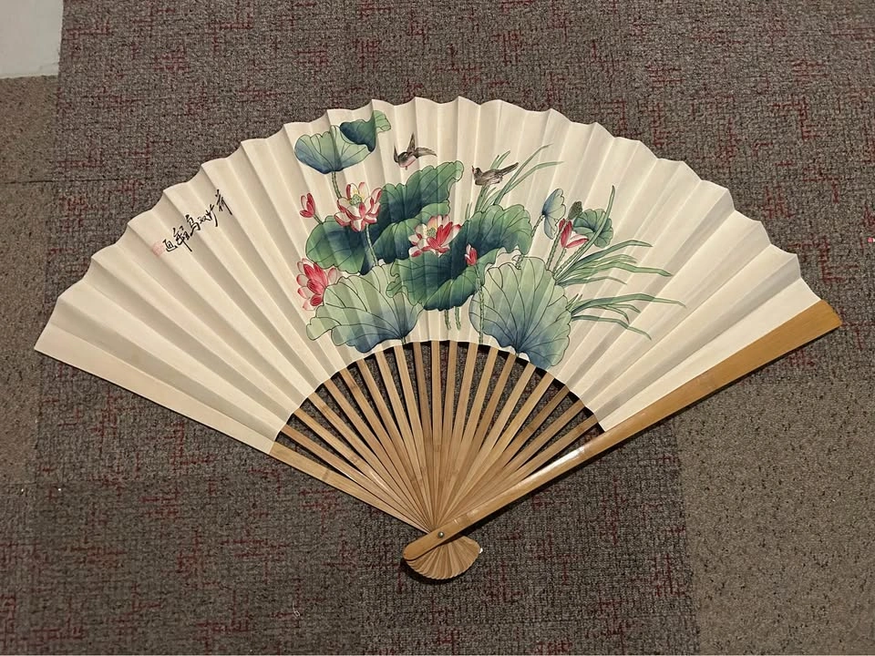 Vintage Handpainted Chinese Decorative Bamboo Fans 48" - $30 Eac - photo 2