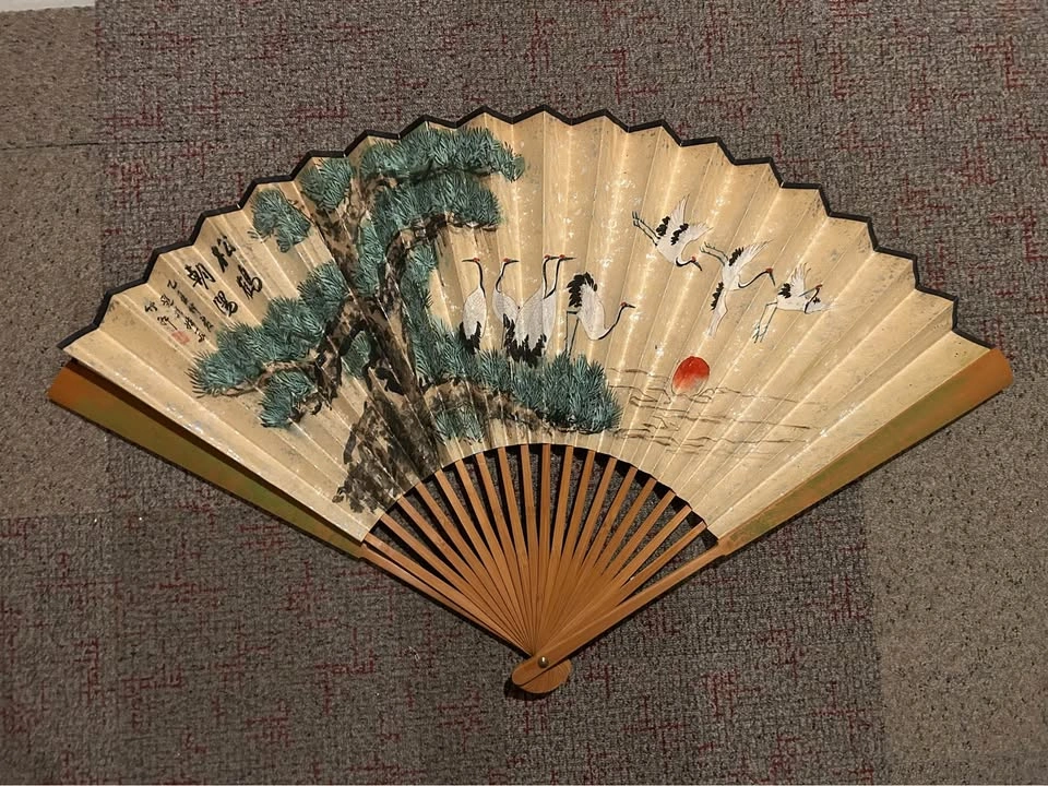 Vintage Handpainted Chinese Decorative Bamboo Fans 48" - $30 Eac - photo 4