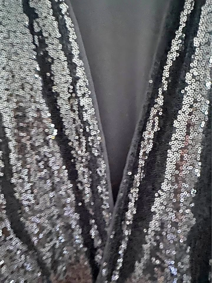 Isaac Mizrahi Black Sequin Cardigan Jacket - New, Size M/L