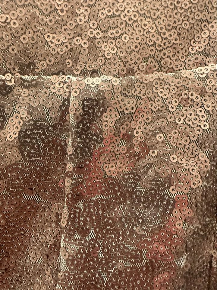 Women's Rose Gold Sequined V-Neck Dress - Size S - photo 5