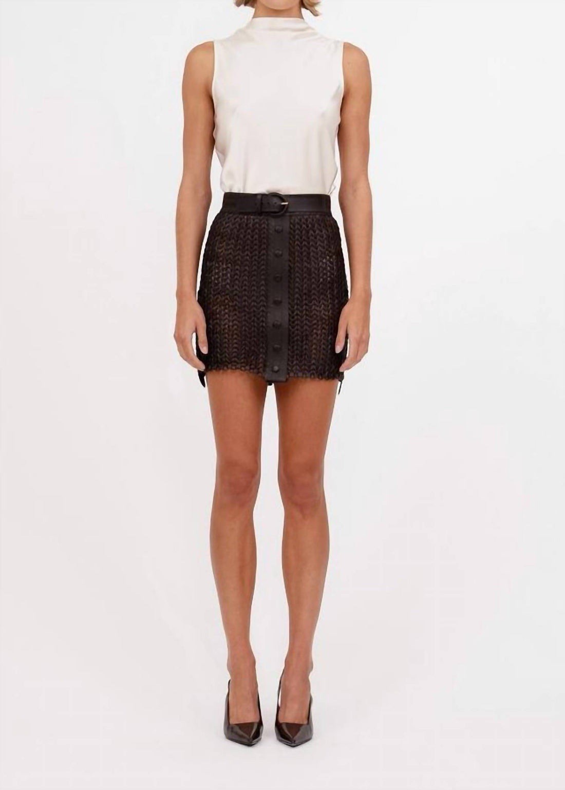 NEW Nonchalant Label kaiden mini skirt in chocolate small NWT - photo 2