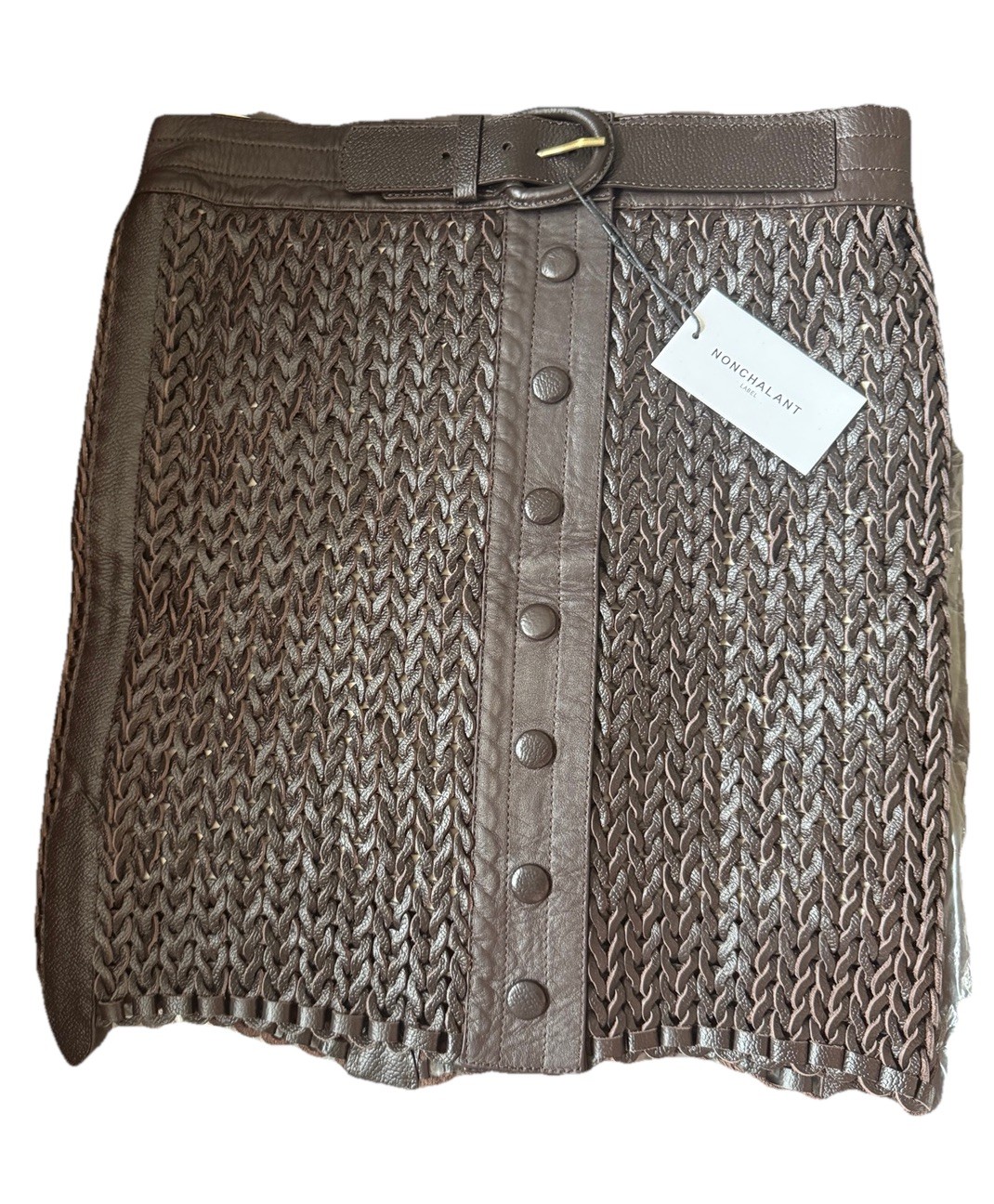 NEW Nonchalant Label kaiden mini skirt in chocolate small NWT - photo 3