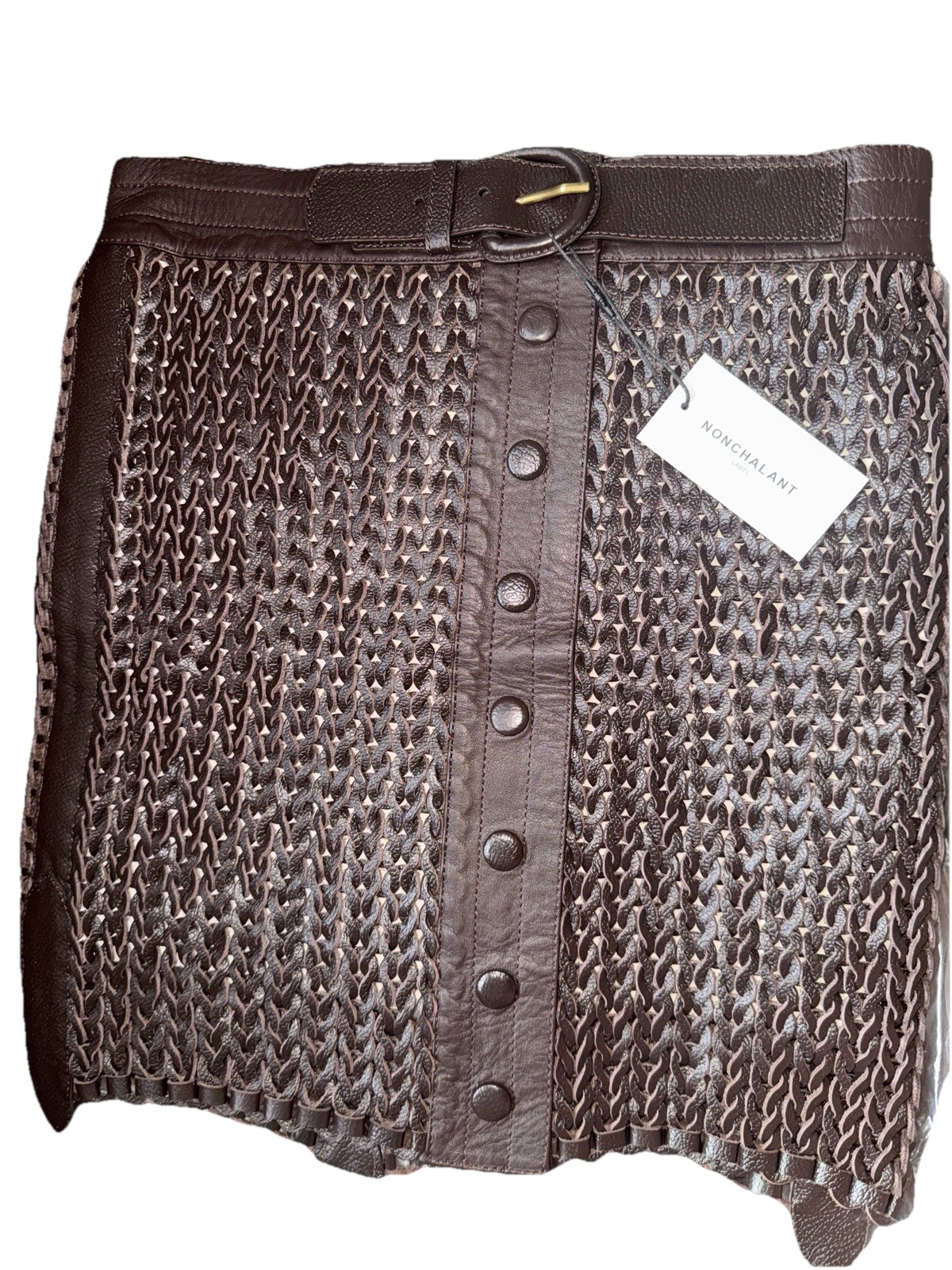 NEW Nonchalant Label kaiden mini skirt in chocolate small NWT - photo 5