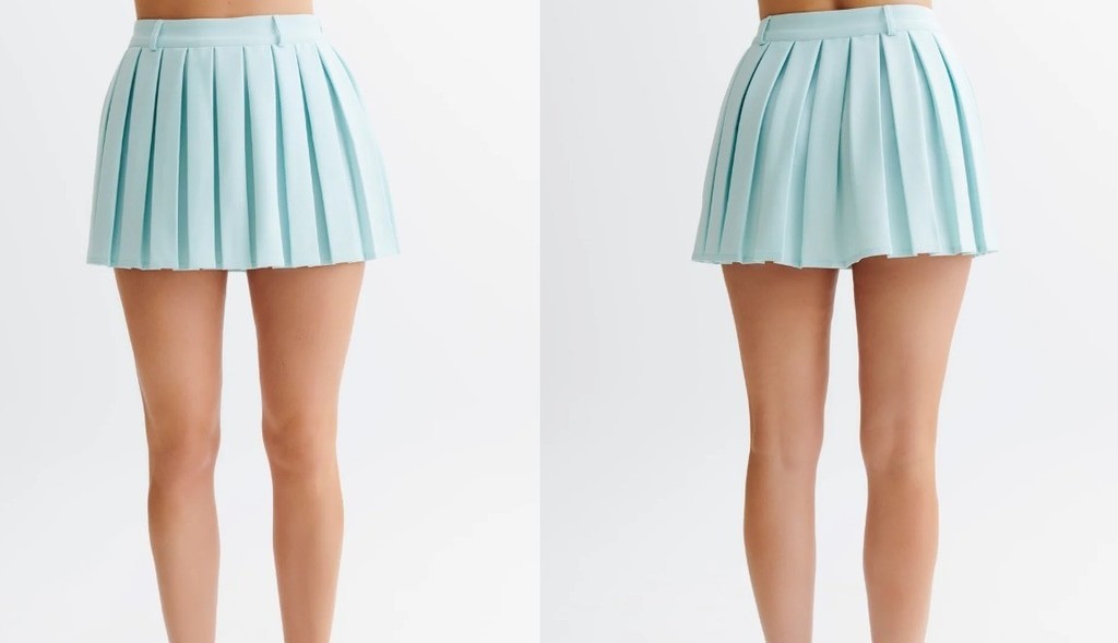meshki mura Pleated Mini Skirt - Ice Blue small NWT - photo 2