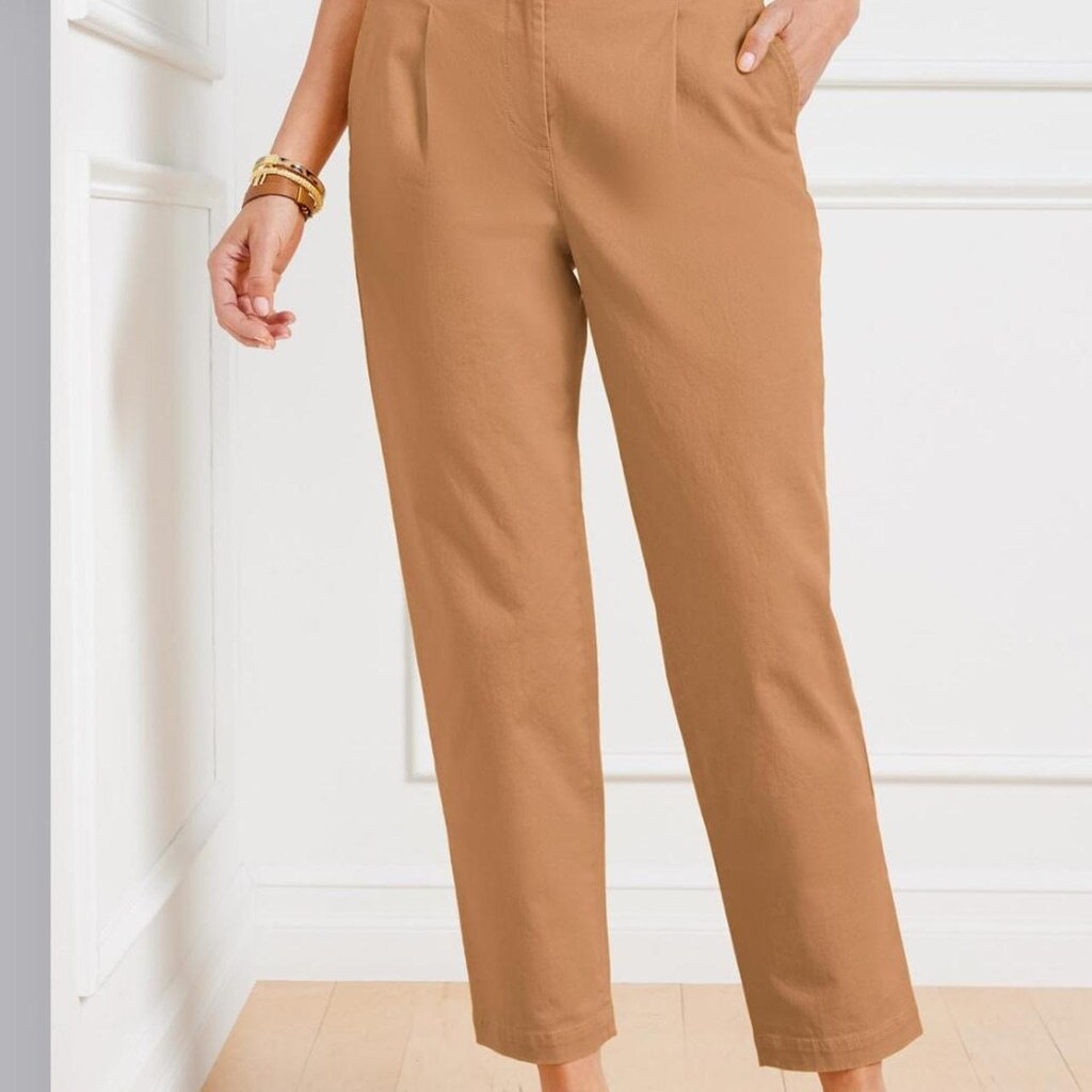 Talbots Modern Twill Pleated Chinos Size 10 New with tags