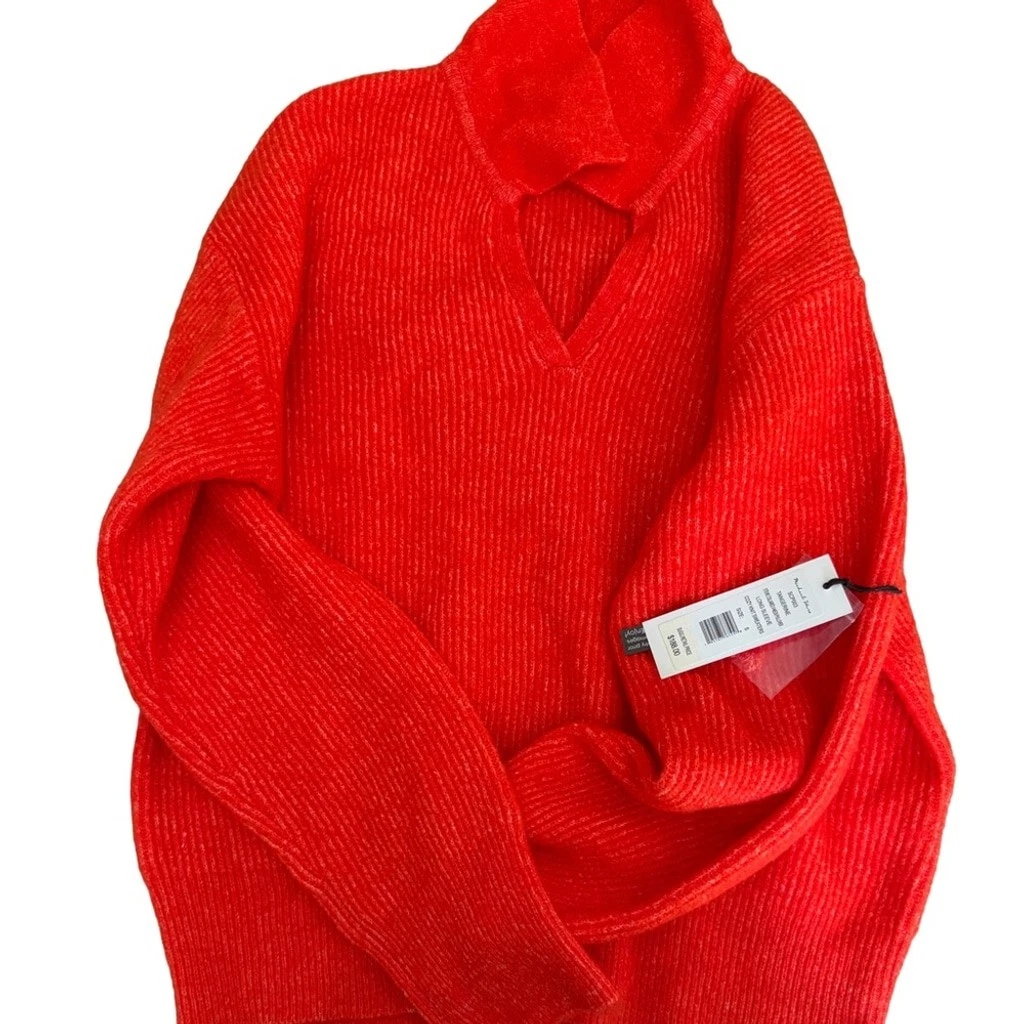 Michael Stars Stevie Collard Pullover - Tangerine, Size S, NWT - photo 4
