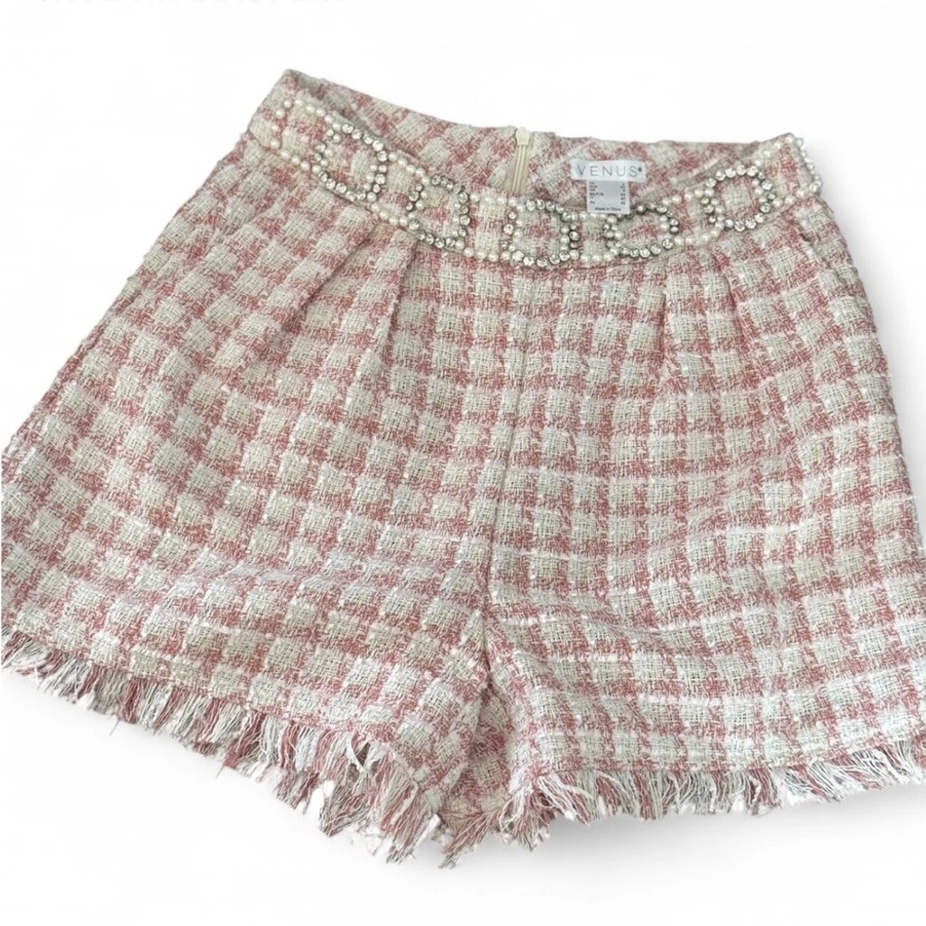 VENUS Frayed-Hem Tweed Shorts - photo 5