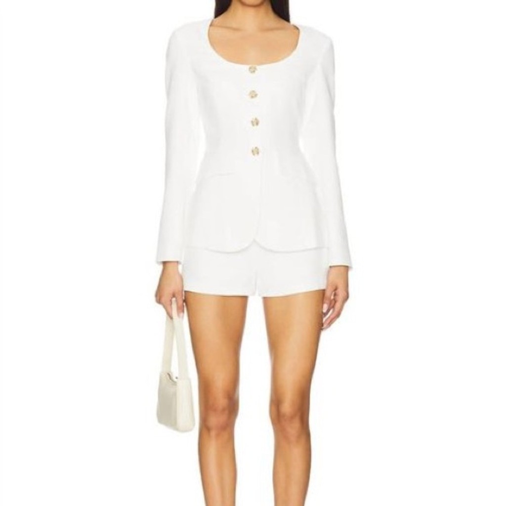 Amanda Uprichard Kya Romper - Ivory - Medium