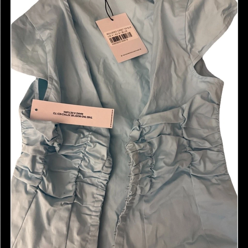Edikted Indulgence Corset Top Blue size 4 NWT - photo 5