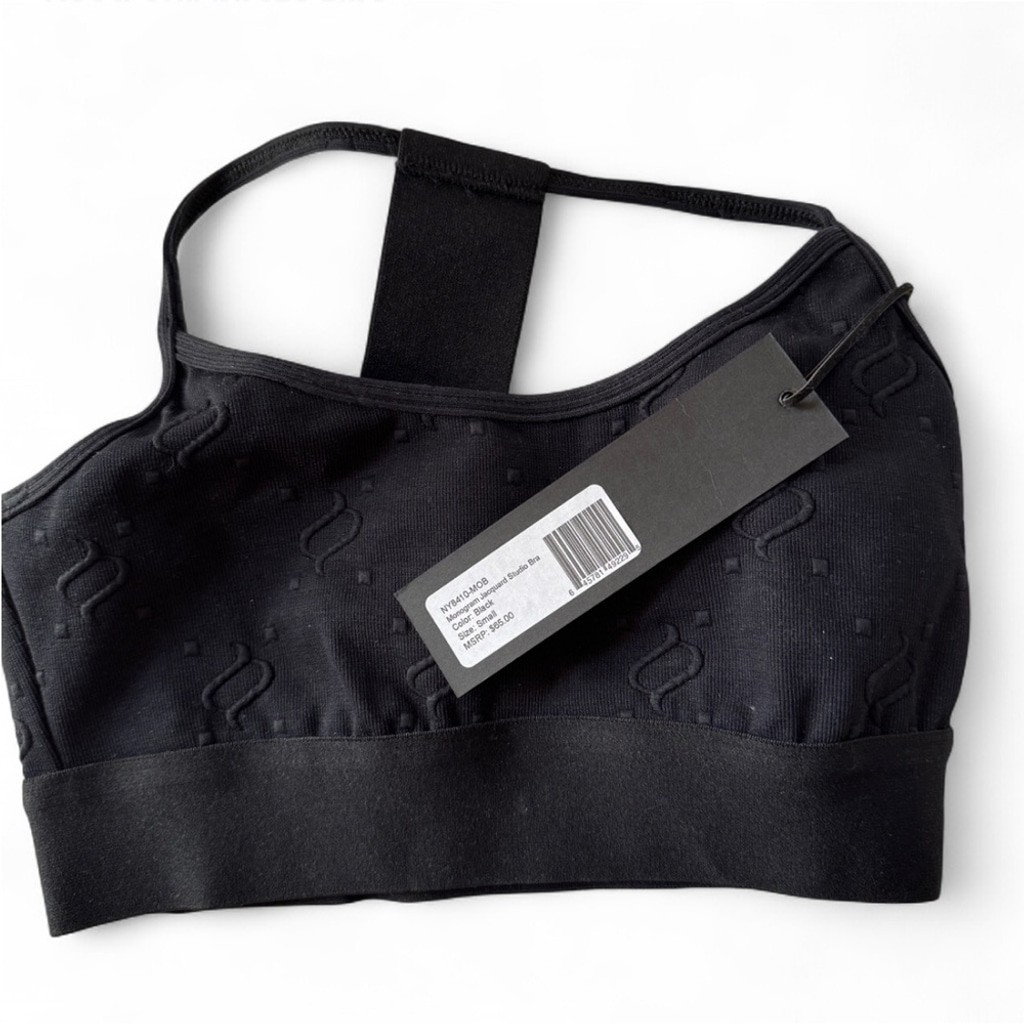 Noli Yoga NWT Monogram Jacquard Studio Sports Bra Black S