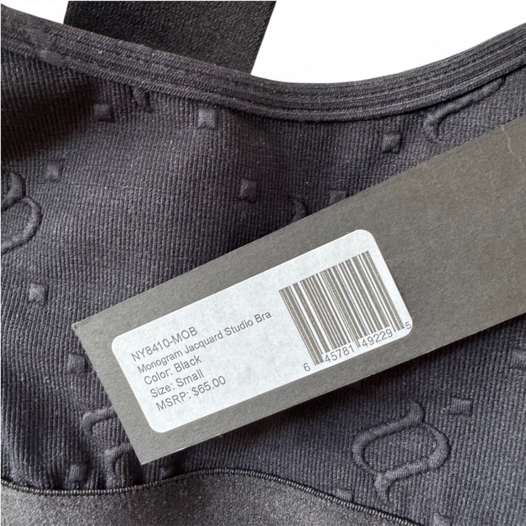 Noli Yoga NWT Monogram Jacquard Studio Sports Bra Black S - photo 2