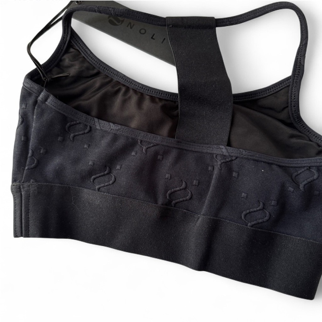 Noli Yoga NWT Monogram Jacquard Studio Sports Bra Black S - photo 3