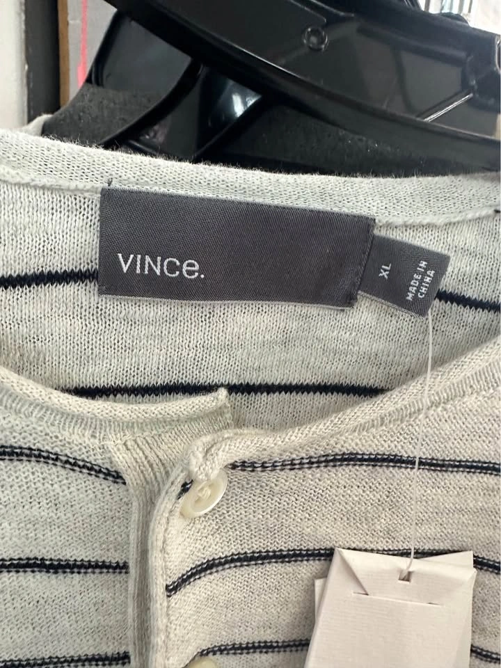 Vince Men's Striped Henley Sweater XL - photo 5