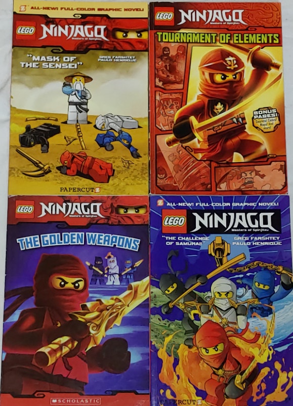 3 Sets of 4 Lego Books - Ninjago, Star Wars, Super Heroes