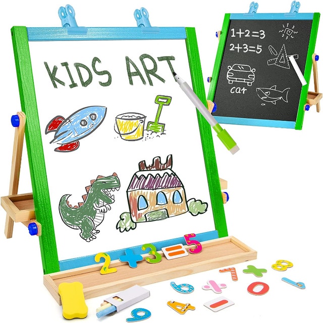 CIRO Toys Tabletop Art Easel for Kids - Double-Sided