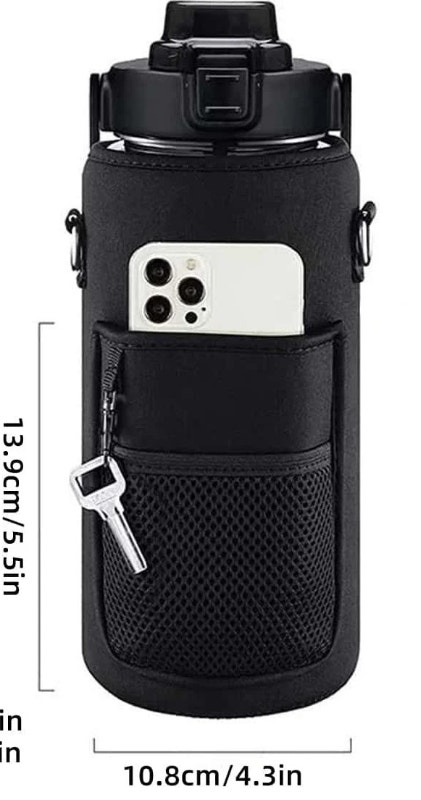 NEW Black Motivational 2 Liter Sports Water Bottle