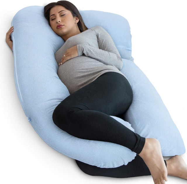 NEW PharMeDoc Pregnancy Pillow, U-Shape (Light Blue, Detachable)