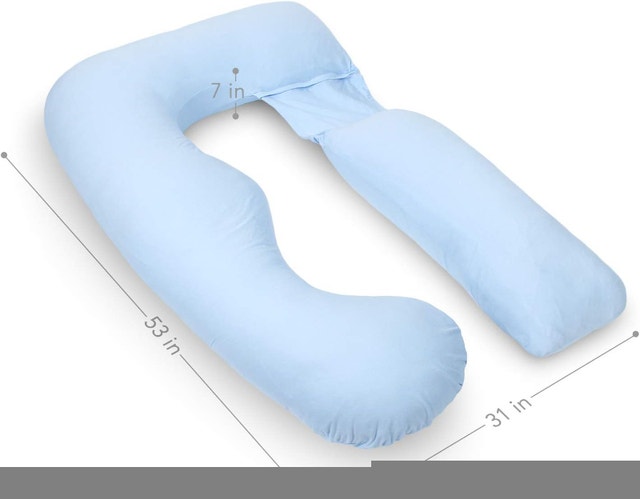 NEW PharMeDoc Pregnancy Pillow, U-Shape (Light Blue, Detachable) - photo 2