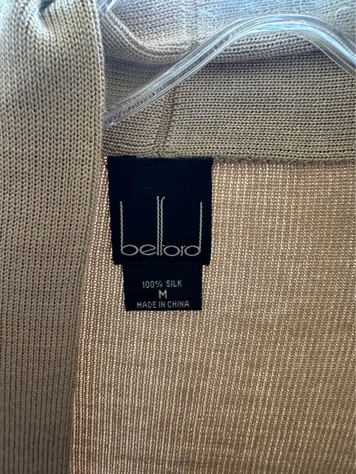 Belford 100% Silk Knit Cardigan - M & L Beige - photo 2