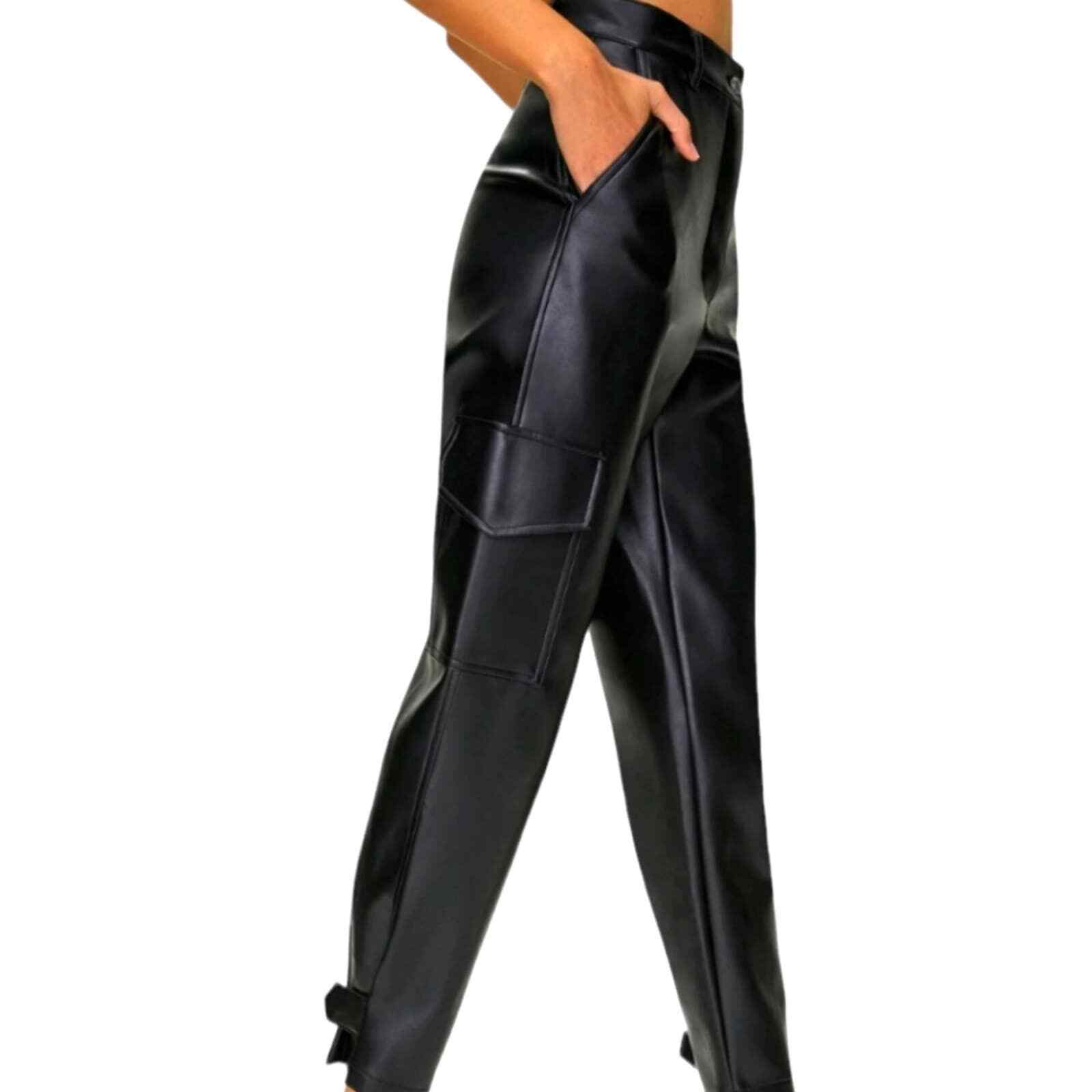 Aritzia Wilfred Black Modern Cargo Vegan Leather Pants - photo 2