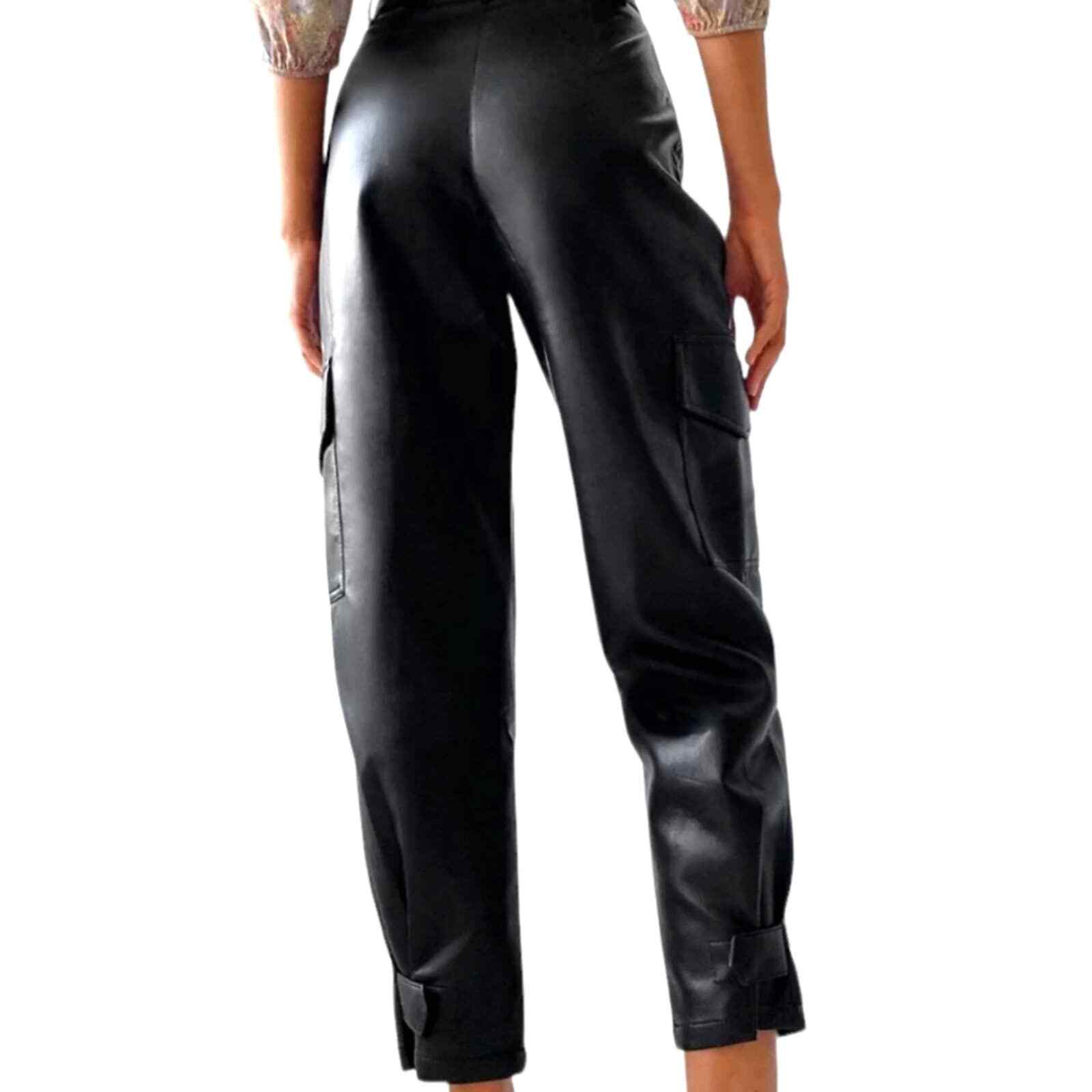 Aritzia Wilfred Black Modern Cargo Vegan Leather Pants - photo 3