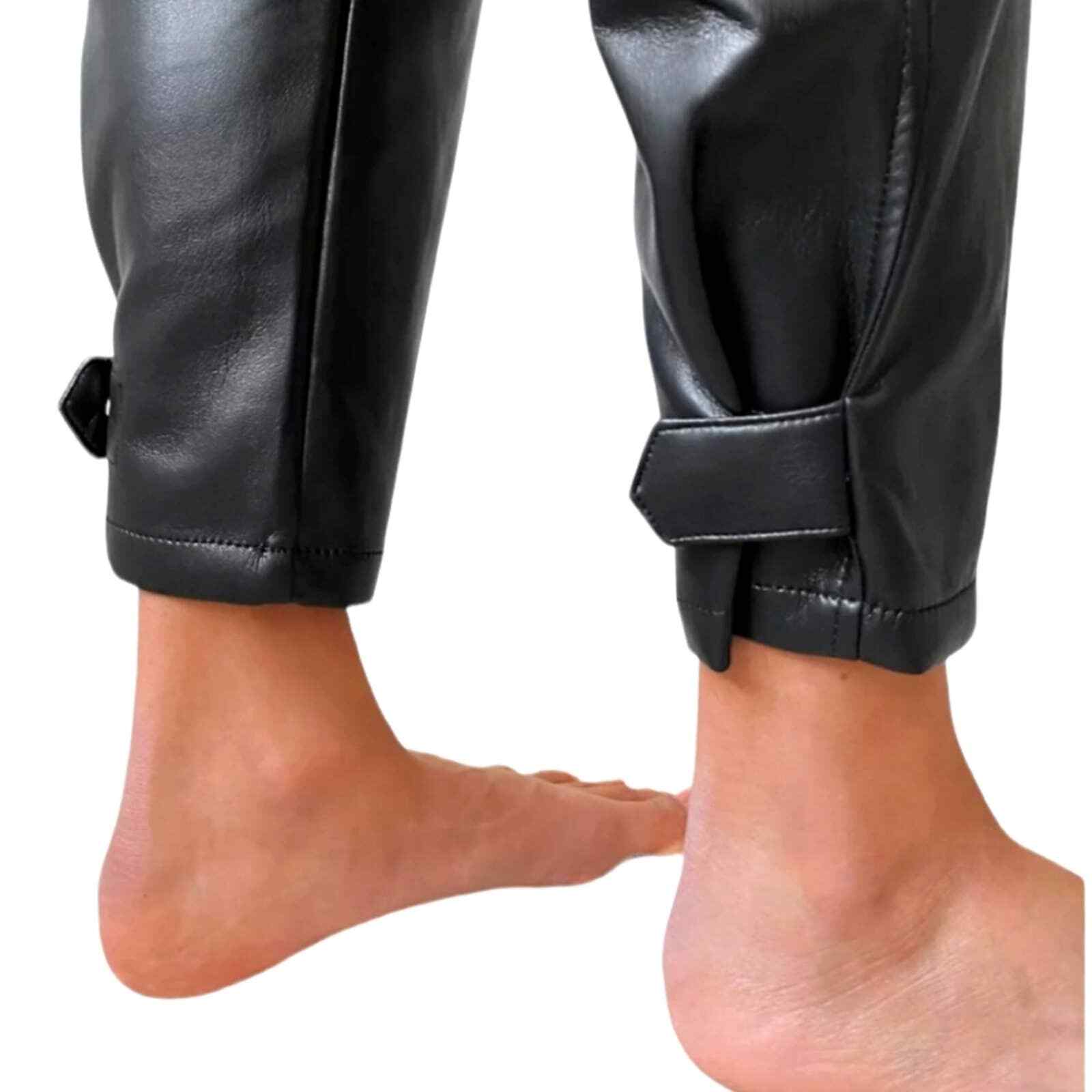 Aritzia Wilfred Black Modern Cargo Vegan Leather Pants - photo 4