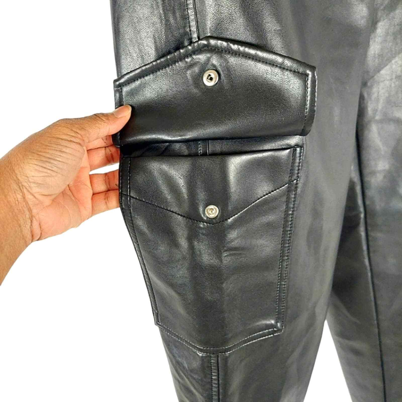 Aritzia Wilfred Black Modern Cargo Vegan Leather Pants - photo 5