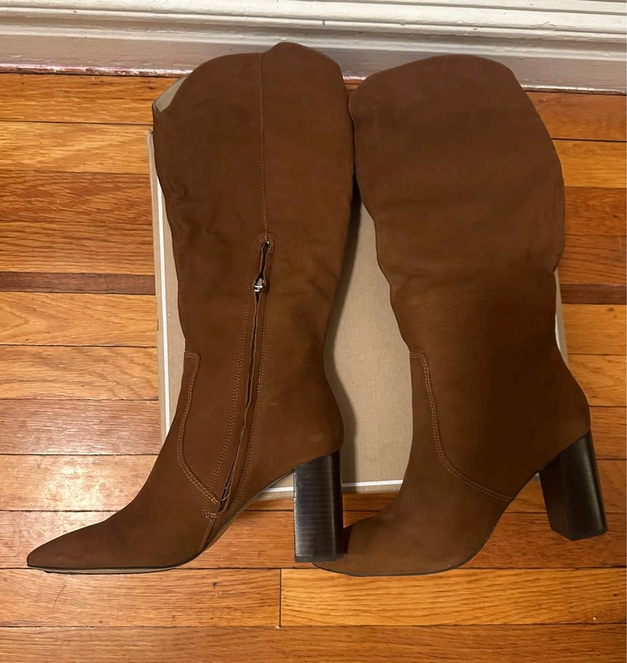 Dolce Vita Brown nubuck pointed toe knee high boot regular calf - photo 3