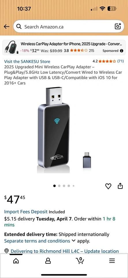 Wireless CarPlay & Android Auto Adapter (2-in-1)