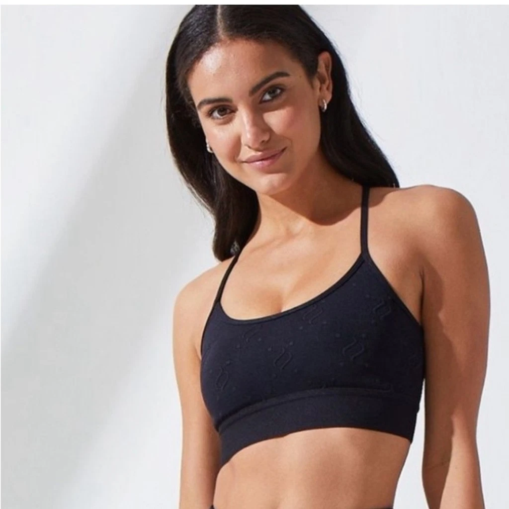 Noli Yoga NWT Monogram Jacquard Studio Sports Bra Black $65 Smal - photo 4