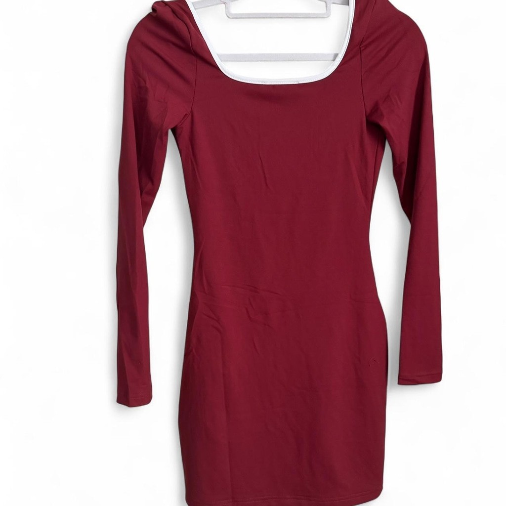 Whitefox Follow You There Long Sleeve Mini Dress Wine size small - photo 3