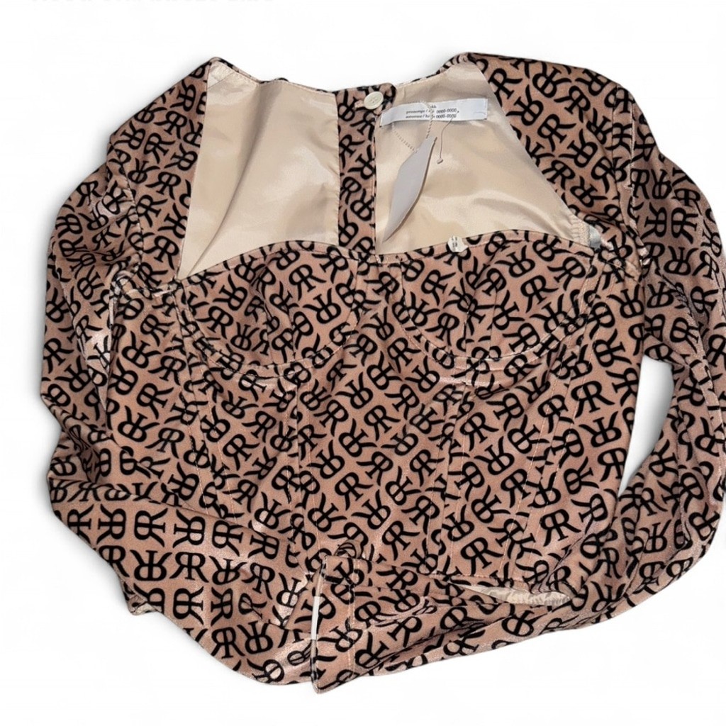 Rokh monogram-print bustier corset top size 0 NWT - photo 2